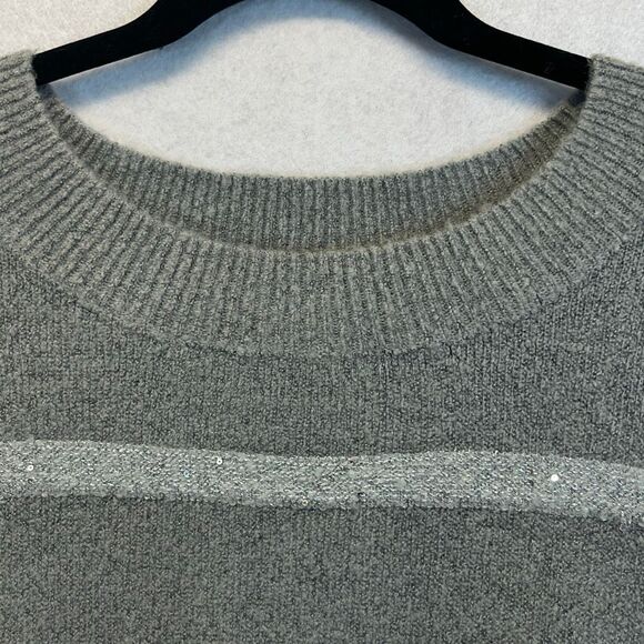 LIZ CLAIBORNE Womens Sweater XXL Crew Neck Long Sleeve Striped Pullover Gray NEW - Picture 5 of 16